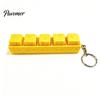 Tactile Fidget Keyboard 3D Printed Cheese Toy, 5-in-1 Push Button Finger Mechanical Clicker Keychain for Stress Relief Concentration Aid Toys