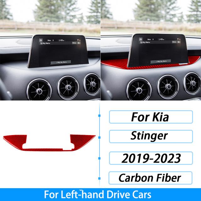 Pentru Kia Stinger - Acoperire Ornament Panou Bază Ecran Navigație Fibră de Carbon Reală Accesorii Autocolant Decor Interior Auto