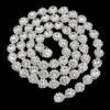 1Yard Round Flower Crystal Rhinestone Chain Sewing Decor Silver