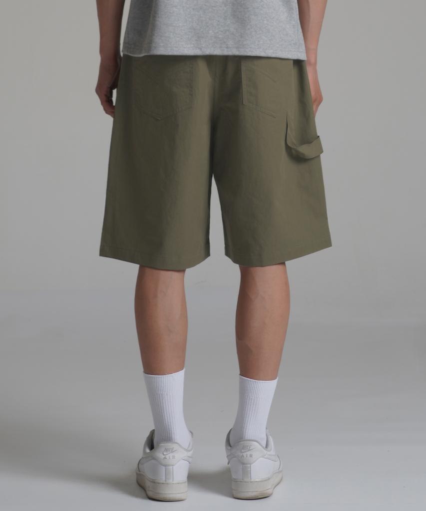 Noming Chino Single-Pleat Strap Wide Bermuda Shorts - Khaki