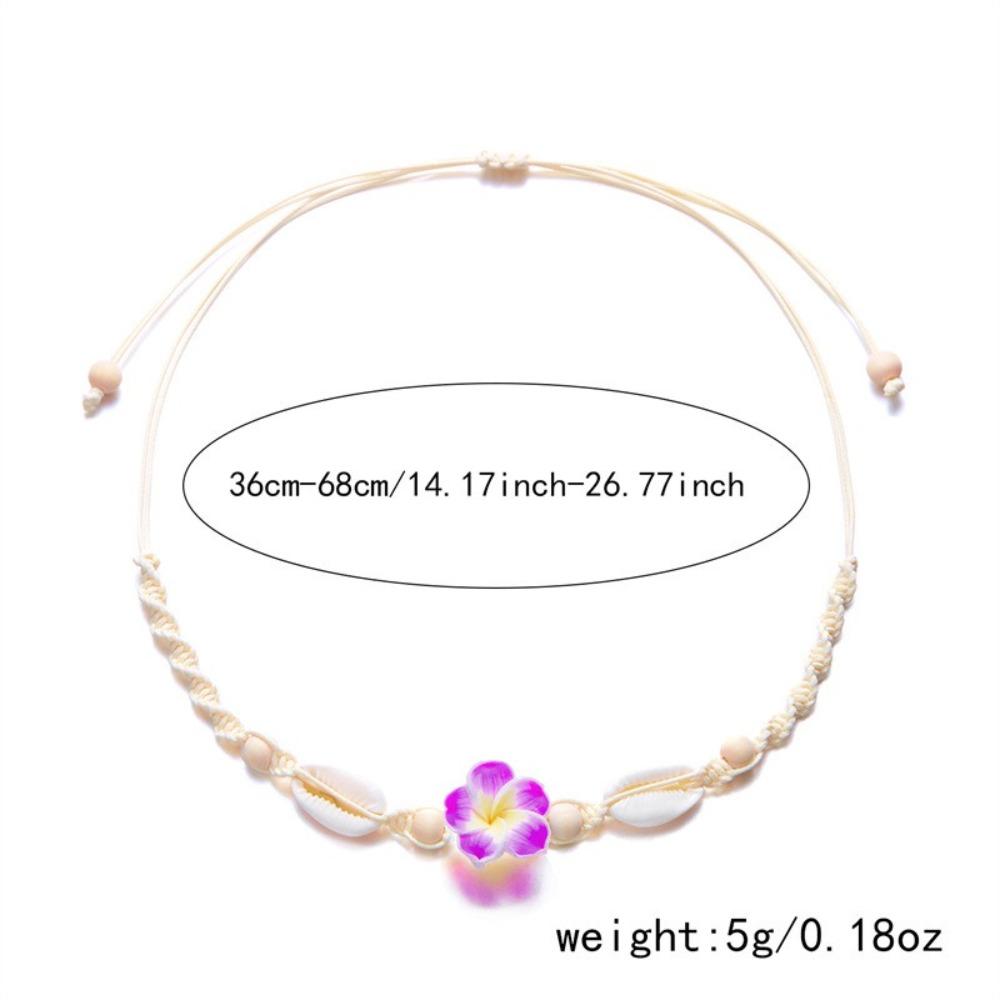 Bohemia Flower Clavicle Chain Weaving Chain Choker Fashion Shell Beads Necklace  Seaside