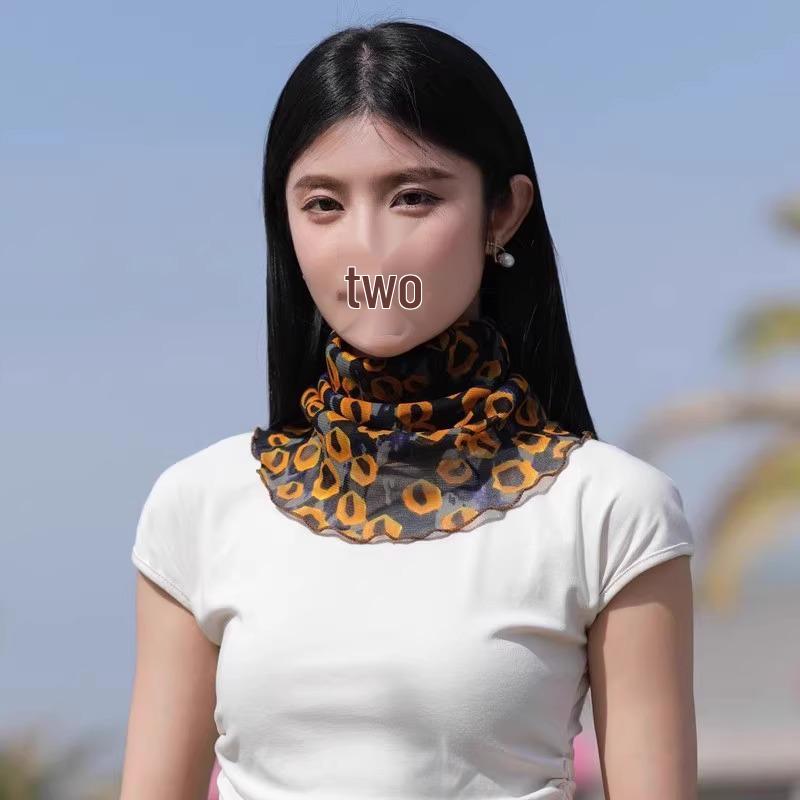 Sunscreen Veil Ice Silk UV-Protection Face Scarf for Women - Breathable, Thin, and Neck Gaiter Style for Summer