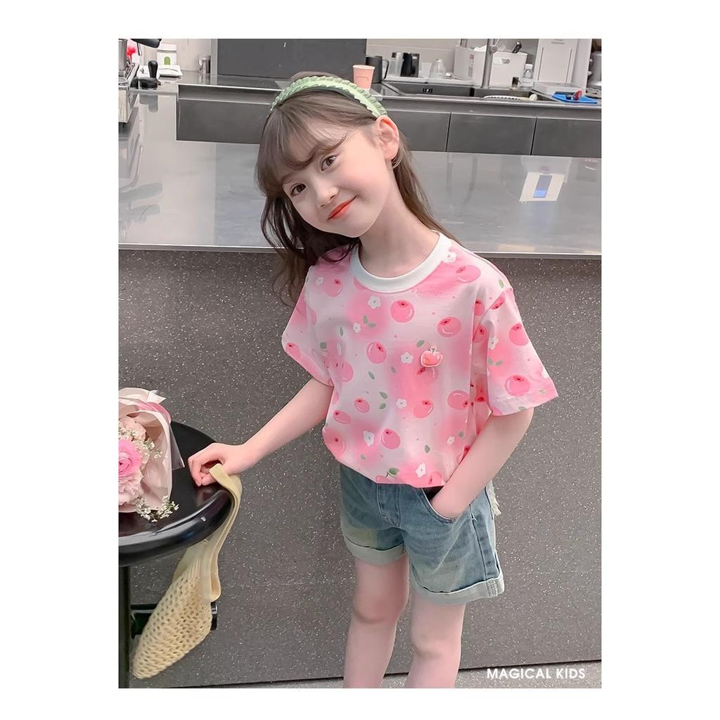 Girls Cooling Short Sleeve T Shirt Summer Thin Casual Top Kids Breathable Tee