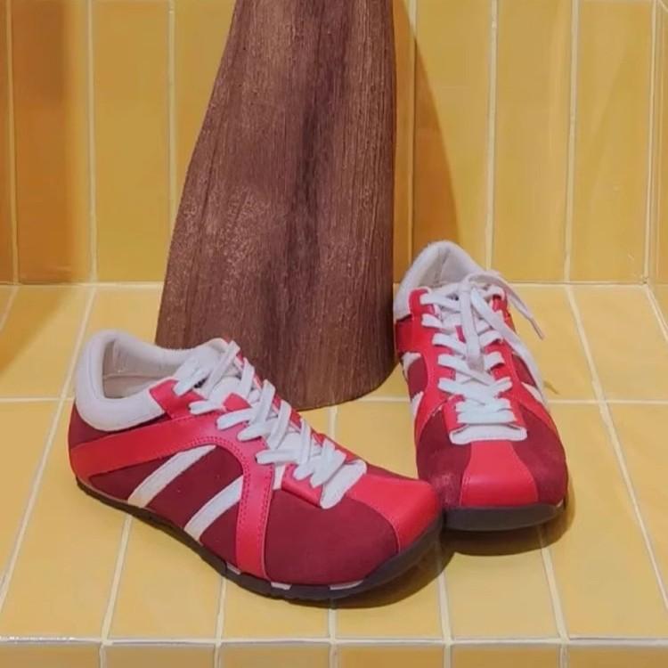 American Trend Popular Red Retro Flat-bottomed German Training Shoes Women's 2025 New Spring Versatile Forrest Gump Sports Shoes