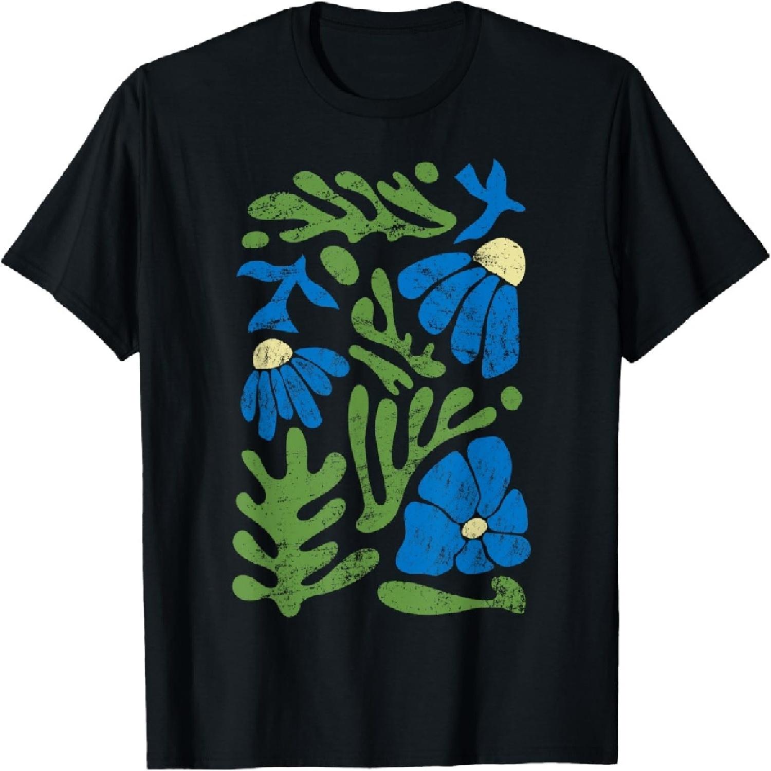 Matisse Abstract Autumn Artificial Flower Aesthetic Paint T-Shirt S