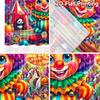 2D Flat Printing 2pcs Window Curtains Clown Circus Carnival Joy Digital Printed Polyester Drapes Festive Curtains for Indoor