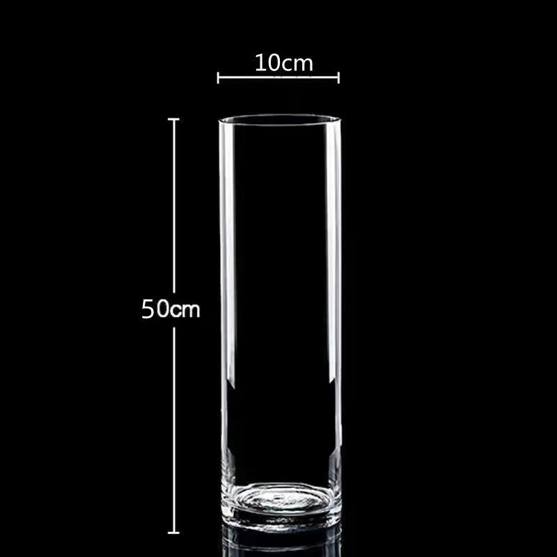 Transparent Glass Flower Vase & Hydroponic Container - Floor Ornament