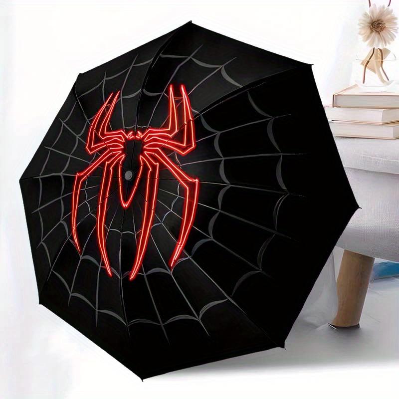 

Disney Marvel Spider-Man Automatic Open/Close Umbrella - Cute Umbrella with Cute Design, Portable 3-Fold Compact Umbrella