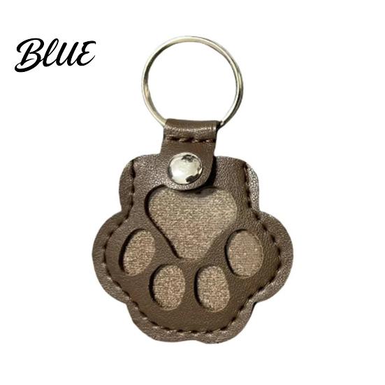 Porte-clés Empreinte de Patte Souvenir Poils d'Animal Forme Chien Chat Rangement