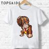 Hot Sale Children Donkey Kong Country Print Cartoon Tshirts Boys Girls Funny Monkey Baby Tops Kids Summer Short Sleeve T shirt