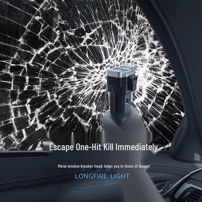 Multifunctional Car Safety Hammer & USB Power Bank Flashlight