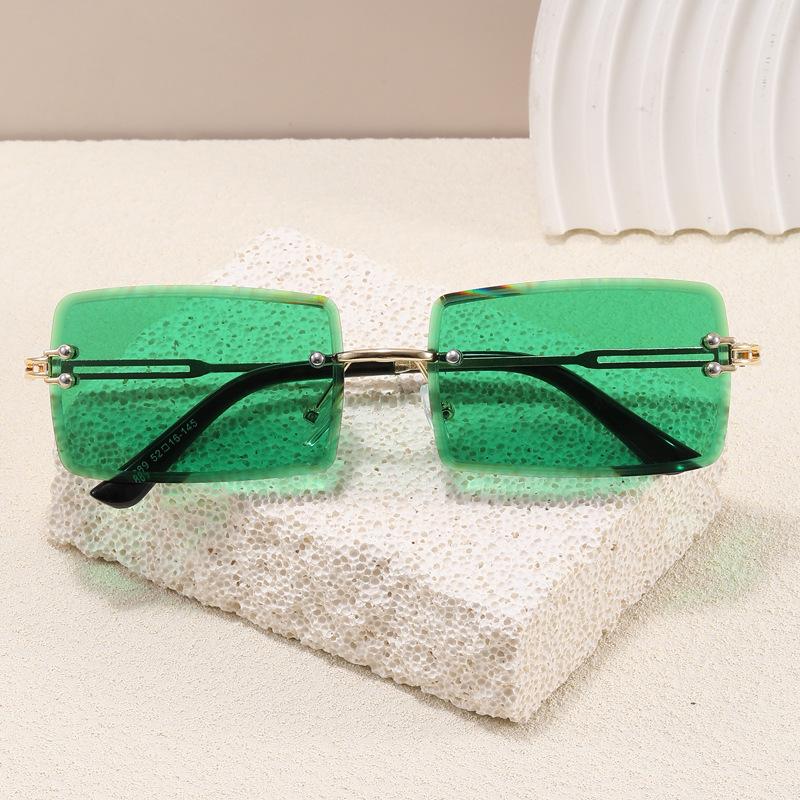 Square Shape Sunglasses For Women Rimless Cut Edge Anti-Glare Men Sun Glass European American Sunglasses Woman