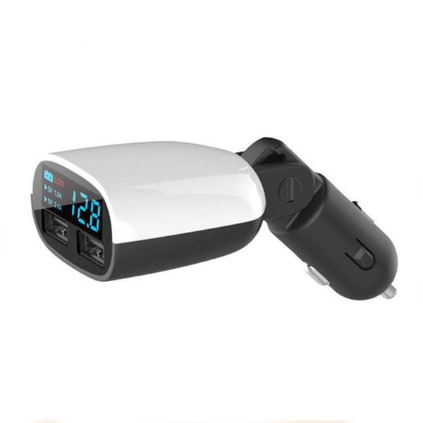 Car Charger With Led Voltage Current Display Dual Usb Fast Charging For Travel And Commuting
