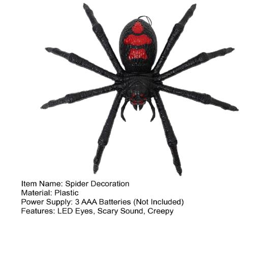 Scary Spider Decor for Bars Windows Halloween Animatronics Hanging Decoration, Giant with LED Eyes Realistic Flexible Legs And Sound Outdoor