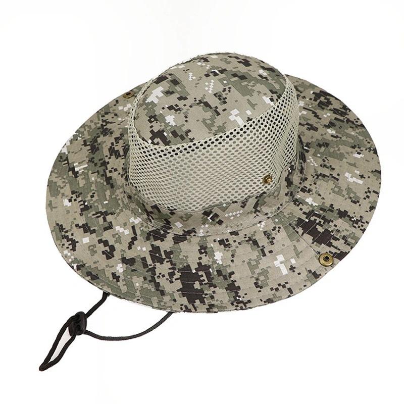 Breathable Wide Brim Hat Outdoor Upf 50+ Sun Protection Mesh Safari Cap For Travel Fishing