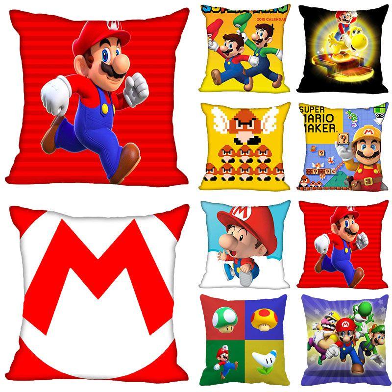 Game Super Funny Mario Printed Pillowcase Cushion Cover Sofa Car Bed Sofa Decor