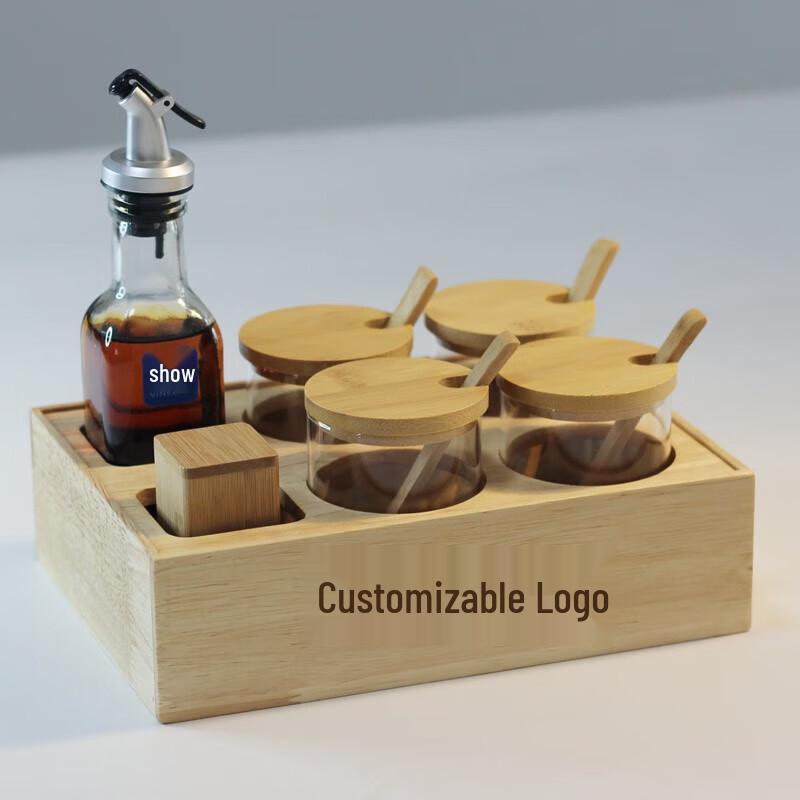 Набор деревянных баночек для приправ и специй