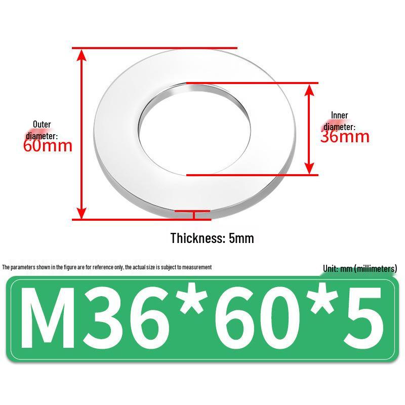 Jin Juntai Thick & Thin Stainless Steel Flat Washer, Round M10-M36