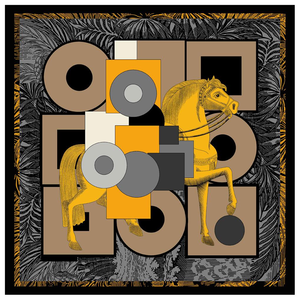 

New Silk Scarf Women Large Shawls Foreast Horse Print Stoles Square Bandana Luxury Kerchief Hijab Scarf Female Foulards 130CM 130x130cm