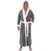 Men's Winter Plush Lengthened Shawl Bathrobe Home Clothes Long Sleeved Robe Coat