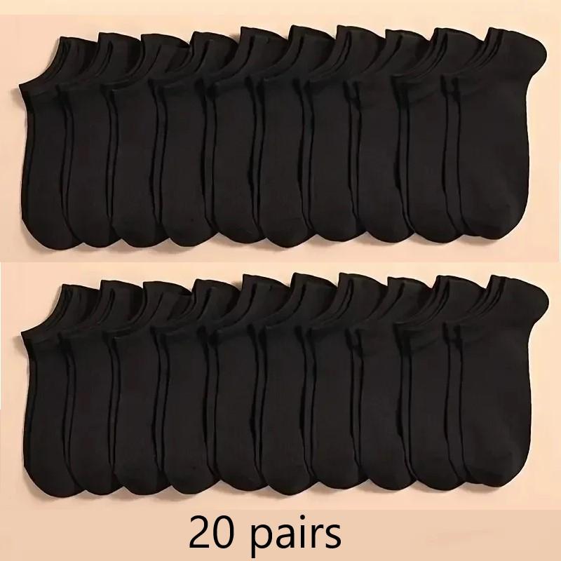 10/20 Par Unisex Casual Enfärgade Båtsockor Tunna Andningsbara Bekväma Lukthämmande Svettabsorberande Låga Herr Dam Ankelsockor