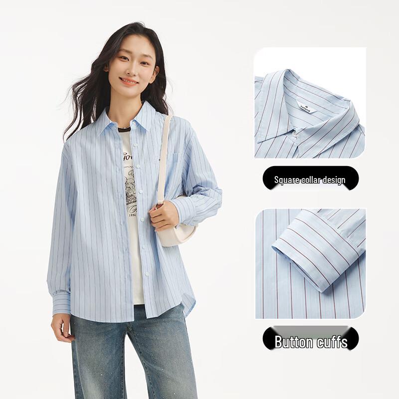 Hotwind Damen Lässige Lockere Gestreifte Hemdjacke