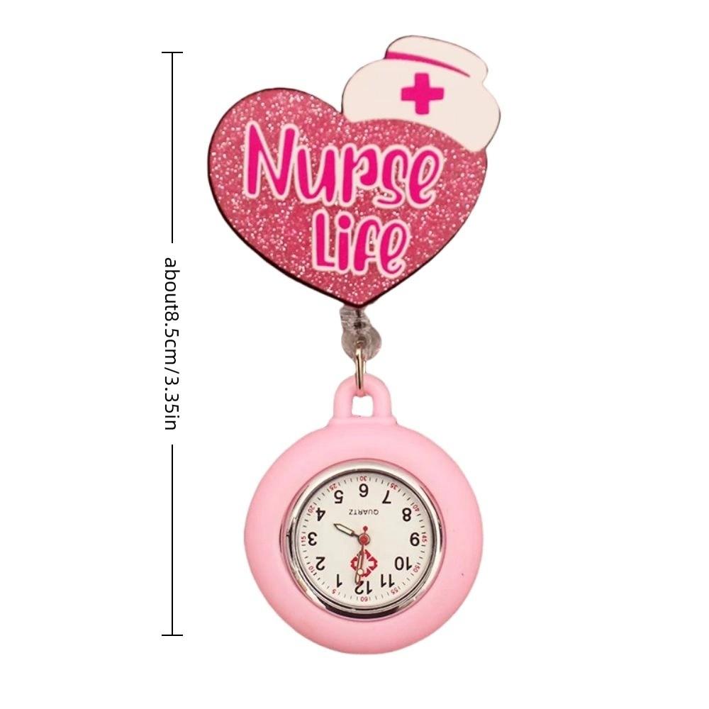 Cartoon Retractable Watch Brooch PVC Doctor Badge Reel Creativity Nurse Pocket Watches  Gift
