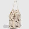 Sen Ethnic Style Hollow Tassel Woven Bag Women's Literary Knitted Commuter Seaside Vacation Tote