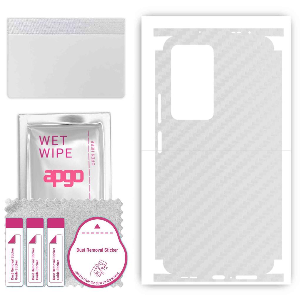 apgo Protective Skin Sticker for the back+sides compatible with Xiaomi Poco F4, Full Wrap Film, Foil, Vinyl - Pattern Transparent Carbon