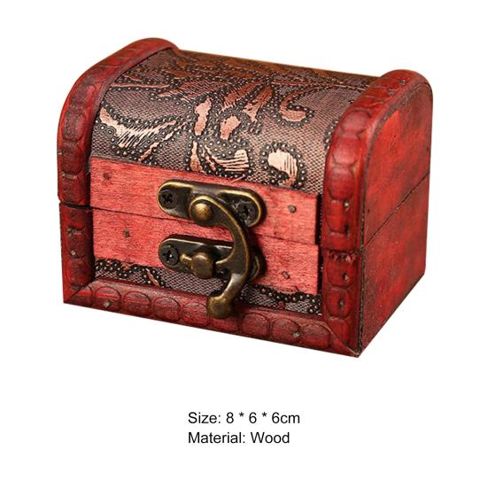 Scatola di Legno Stile Vintage Floreale Artigianato Tocco di Vecchio Ricordo Contenitore per Gioielli Scatola del Tesoro in Legno per Collezione
