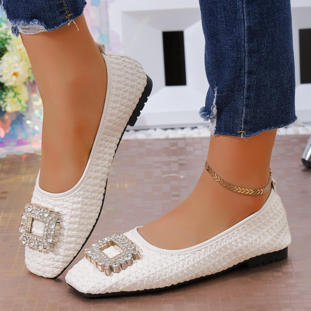 Fashion Women Flats Shoes Wear-resistant Simple Loafers Square Toe Comfortable Sneakers Women Spring Autumn Casual Fashion Shoes Women