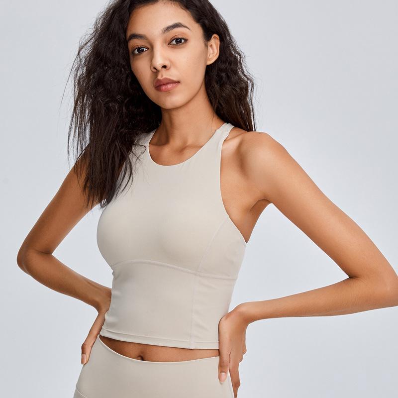 Sportovní podprsenka s kříženými zády a širokými ramínky, nárazuvzdorná, na běh, fitness, cvičení, jógu, vesta