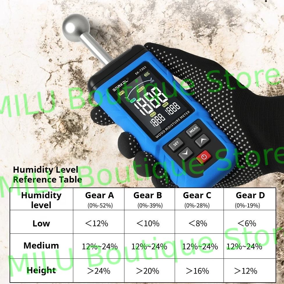 SNAKOL Pinless Wood Moisture Meter Digital Hygrometer Non-contact Timber Damp Detector Wall Humidity Tester Type-C Rechargeable