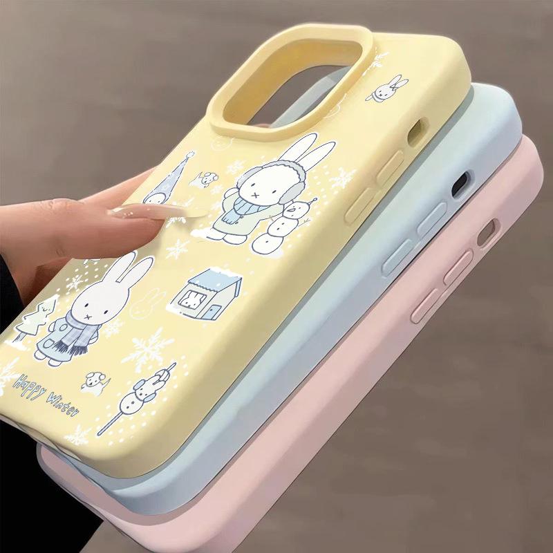 Winter Miffy Rabbit Shell for iPhone: Fits 17 Pro Max, 16, 15 Pro, 14 Plus/13 - Cute and Stylish Design