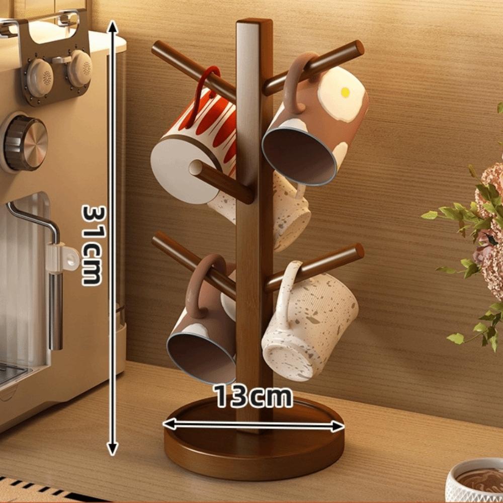 Tree Shape Coffee Mug Holder Space Saving 4/6 Hooks Mug Hanging Display Rack Multi-functional Hanging Display