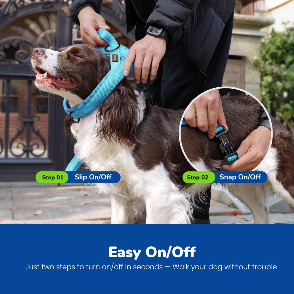 No Pull Nylon Dog Harness Mesh Padded Pet Harnesses Reflective Dog Walking Training Vest Breathable for Small Medium Large Dogs