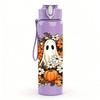 1PC Pumpkin Ghost Autumn Art Print 750ml Color Plastic Sports Water Bottle Leakproof Flip Straw Lid Suitable for Sports Office Home Use