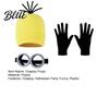 Soft Knitted Fabric Hat 3Pcs Halloween Costume Accessories Yellow Steampunk Goggles Retro Style Gloves Adults Cosplay Party Set for Men Women Elastic