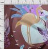 oneOone Cotton Flex Chocolate Brown Fabric Tropical Abstract With Flamingo Fabric For Sewing Printed Craft Fabric By The Yard 40 Inch