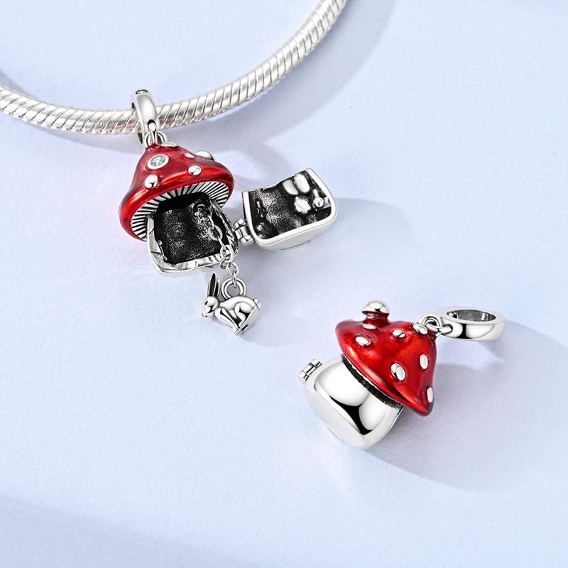 Charms 925 Silver Charms Sunflowers Mushroom Ros Beads Pendant Jewelry Fit Originals 925 Bracelet DIY Woman Gift