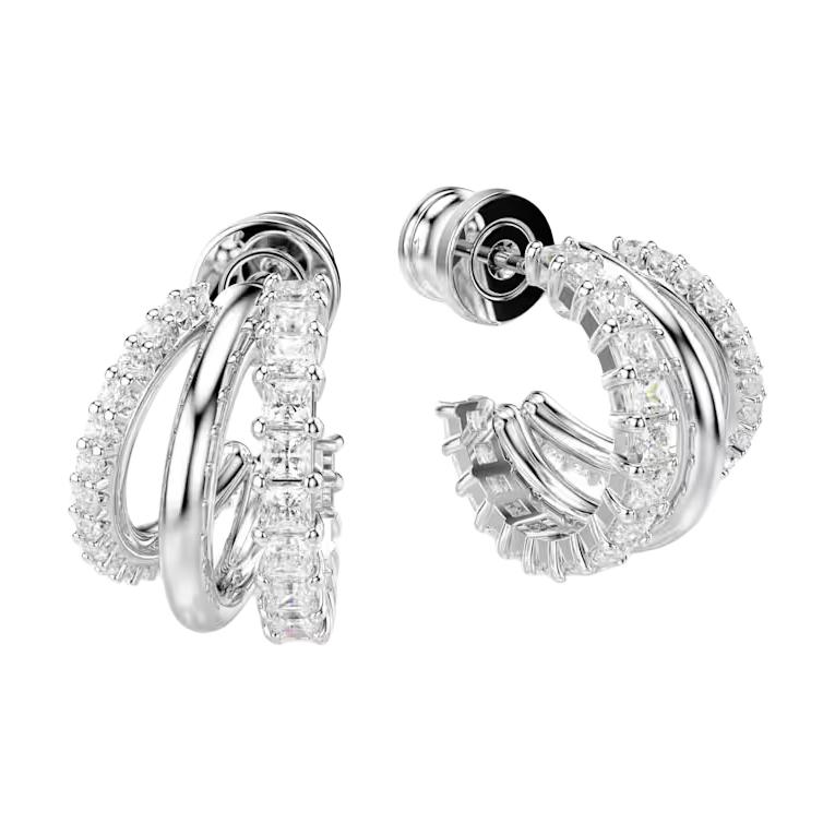 Swarovski Hyperbel Rundschliff Zirkonia Ohrringe Damenohrringe Weiß 5737110