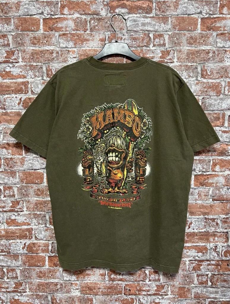 Vintage 2000 Mambo Surf De luxe Grafik Streetwear T-Shirt Größe L