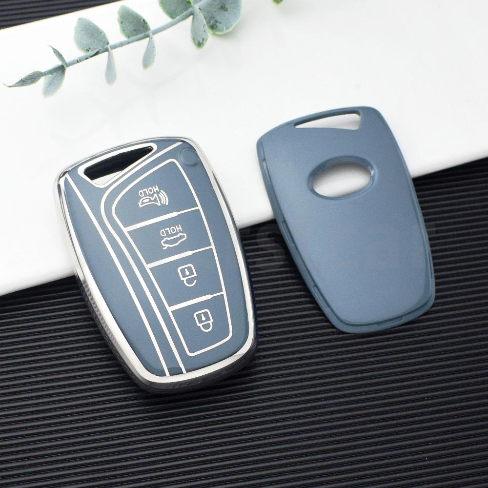

4 Buttons For Hyundai Ix45 Equus Centennial Genesis G80 Grandeur Azera Santa Fe Sport Tpu Car Key Case Cover Shell Fob Keyless