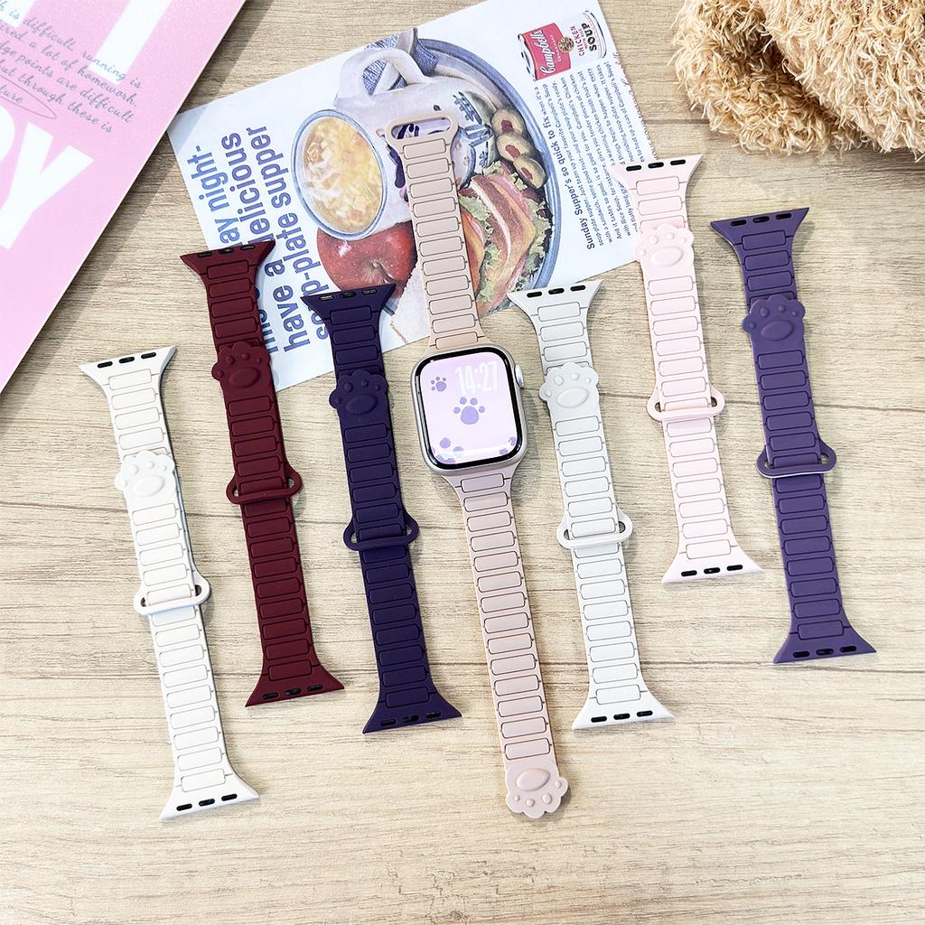 Magnetic Silicone Band for Apple Watch Ultra 3 2 49mm 46mm 42mm 45mm 44mm 40 41mm Strap IWatch Series 11 10 9 8 7 6 SE Bracelet