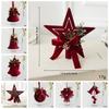 Plastic Tree Topper Wine Red Color Xmas Bell Festive Vibe Hanging Bauble  Xmas Tree Decor