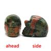 Natural Crystals Skulls Mineral Ghost Head Polished Carved Halloween Gift Desktop Home Decor Stone Crafts Skull Statues 14Colors