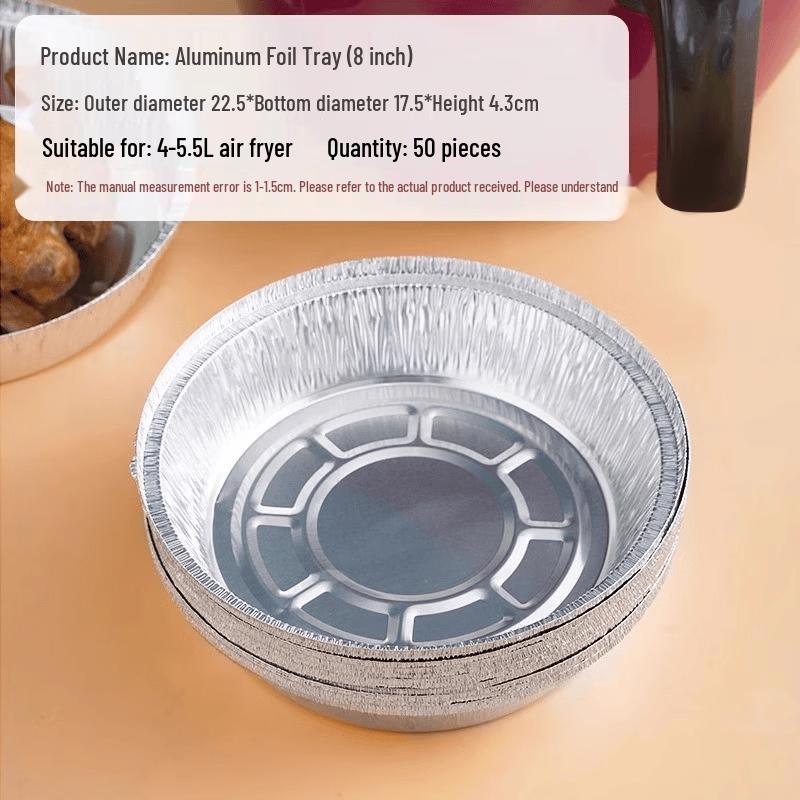 ZISIZ Food-Grade Round Air Fryer Tin Foil Tray