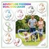 Handsfree Hondenlijn Voor 2 Honden, Reflecterende Dubbele Hondenlijn van Nylon met Taille-/Schouderband, -Vrije Hondenwandellijn Voor Middelgrote & Grote Honden
