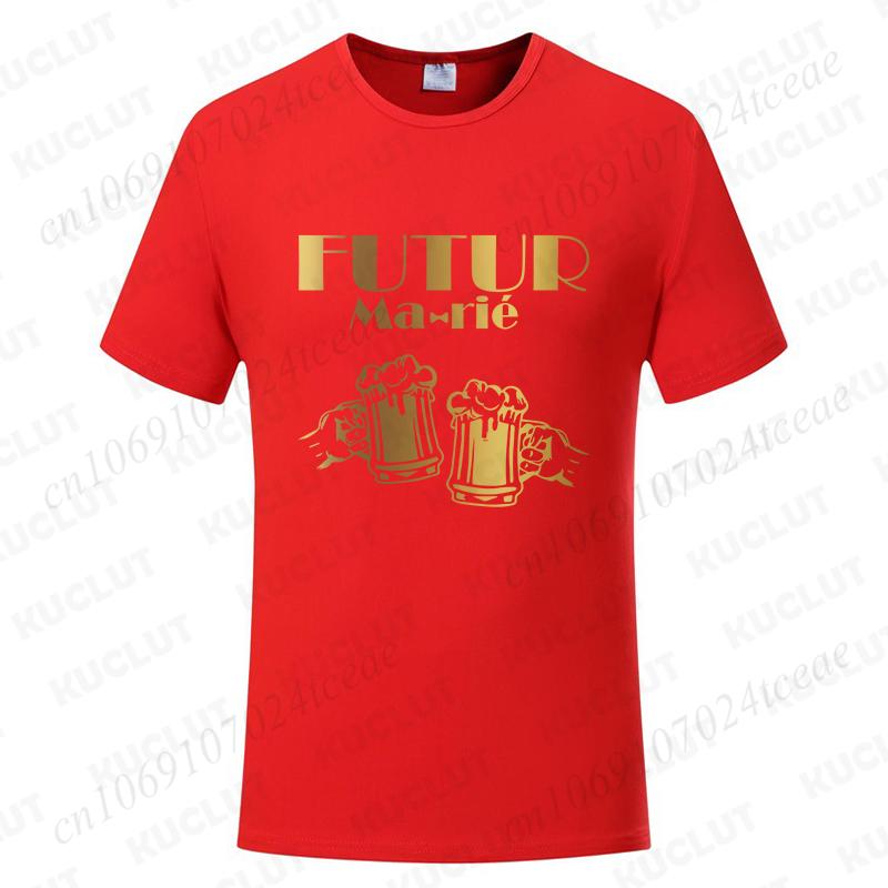 Fashion Beer Graphic Wedding Tops French Boyfriend Single Farewell Bachelor Party T-shirts Evg Future Team Groom Best Man Tees