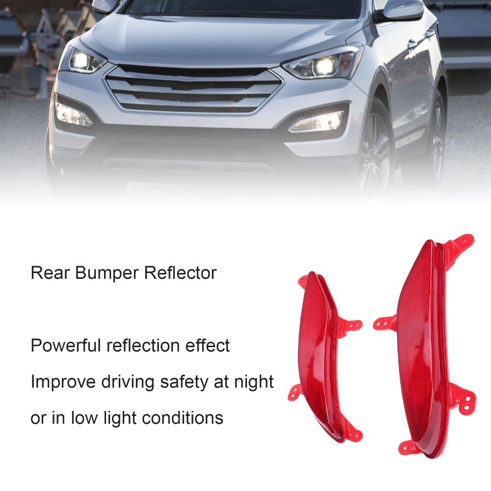 2PCS Red Rear Bumper Reflector Strip Cover for Santa Fe Sport 2013-2016 for Santa Fe Sport 2013-2016